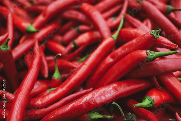 Obraz hot peppers red close up view