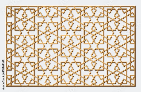 Obraz Laser Cutting Template. Decorative Lattice. Middle Eastern Geometric Pattern.