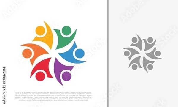 Fototapeta Global Community Logo Icon Elements Template. Community human Logo template vector. Community health care. Abstract Community logo