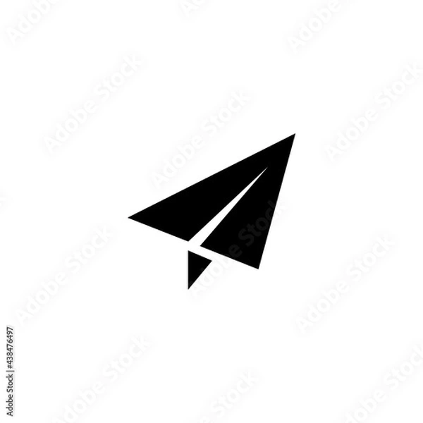 Fototapeta Paper Airplane, Fly Plane, Origami. Flat Vector Icon illustration. Simple black symbol on white background. Paper Airplane, Fly Plane, Origami sign design template for web and mobile UI element.