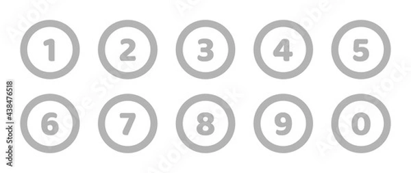 Fototapeta Number bullet point circle set, flat buttons. Vector