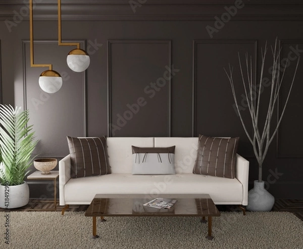 Fototapeta 3d rendering of a luxury room interior
