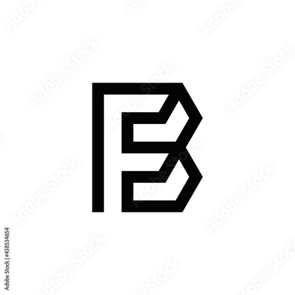 Fototapeta f b fb bf initial logo design vector template