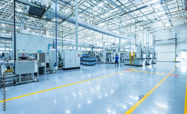 Fototapeta Scene at work in a car manufacturing workshop