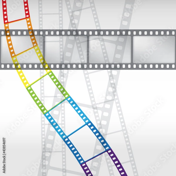 Obraz Abstract background with a film strip. Vector Eps 10.