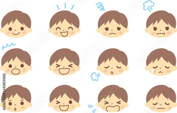 Fototapeta 2106010_喜怒哀楽の男の子の顔