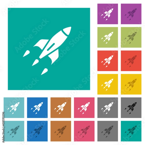 Obraz Rocket square flat multi colored icons