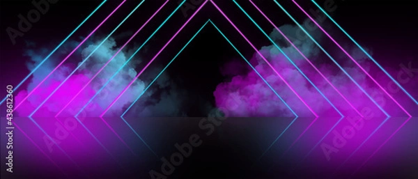 Obraz Abstract neon lines background. Abstract neon background with colorful beams of lights illustration. Futuristic studio concept with bright laser lights