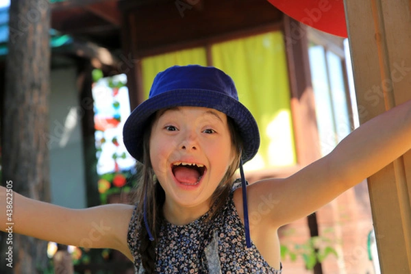 Obraz Little girl on the summer camp