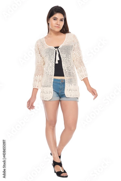 Fototapeta Young Indian woman lifestyle wearing casual wear