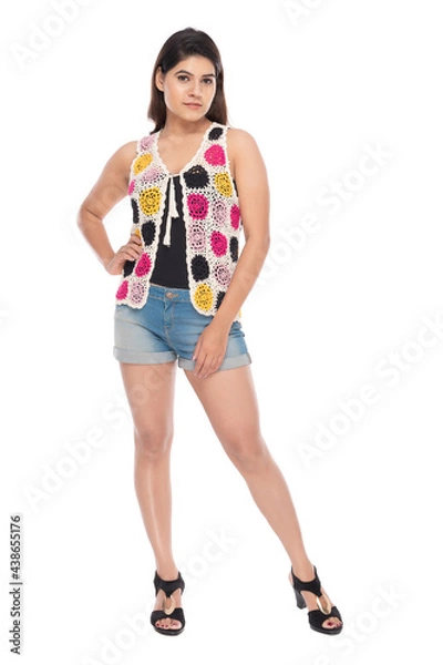 Fototapeta Young Indian woman lifestyle wearing casual wear