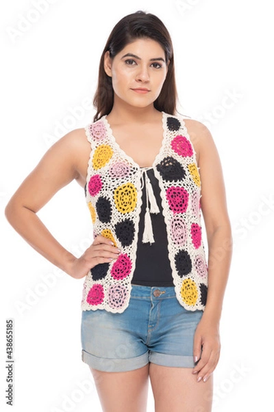 Fototapeta Young Indian woman lifestyle wearing casual wear