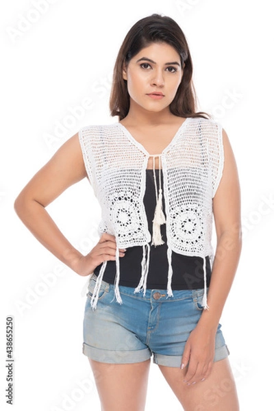Fototapeta Young Indian woman lifestyle wearing casual wear