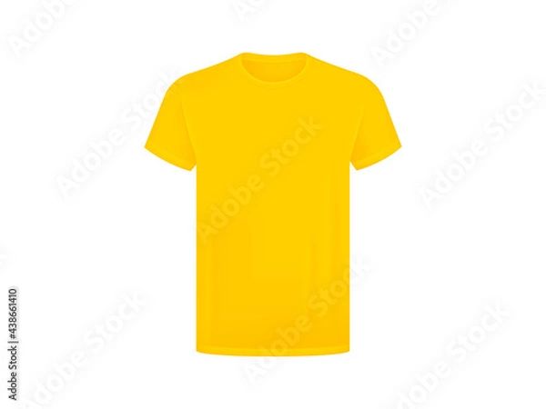 Fototapeta yellow t-shirt isolated on white background