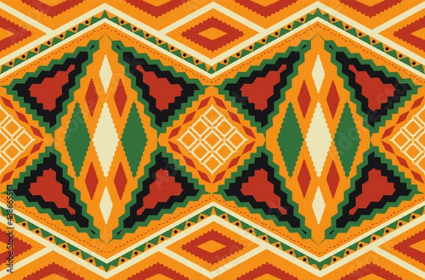 Obraz Geometric ethnic oriental seamless pattern Design for background