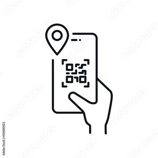 Fototapeta minimal location qr code app - web symbol - vector