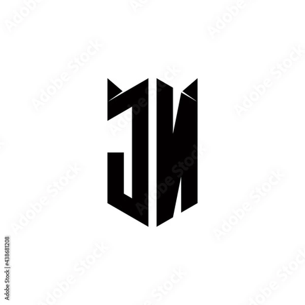 Obraz JN Logo monogram with shield shape designs template