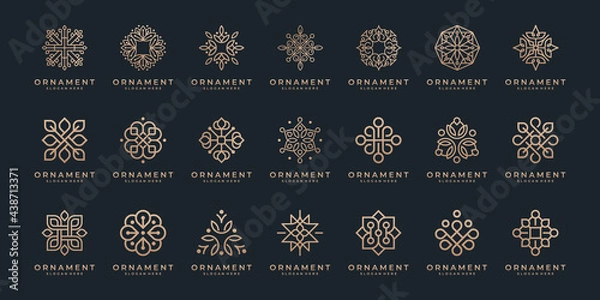 Fototapeta Floral ornament logo and icon set. Abstract beauty flower logo design collection.