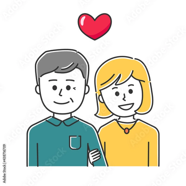 Fototapeta Couples with a large age gap. Vector illustration isolated on white background.