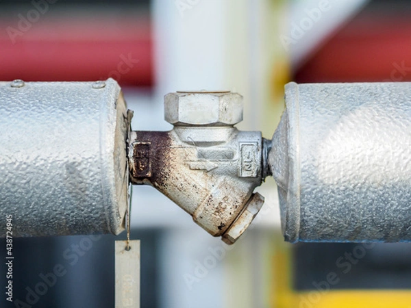 Fototapeta Steam trap for remove condensate from pipe of industrial zone in power plant.