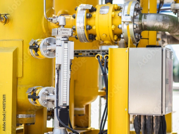 Fototapeta Level switch was installed for measure level in power plant.