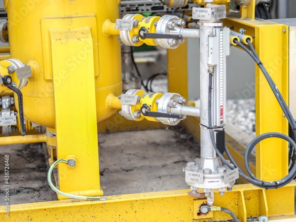 Fototapeta Level switch was installed for measure level in power plant.