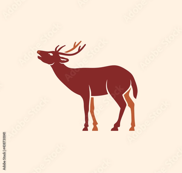 Fototapeta deer silhouette vector illustration