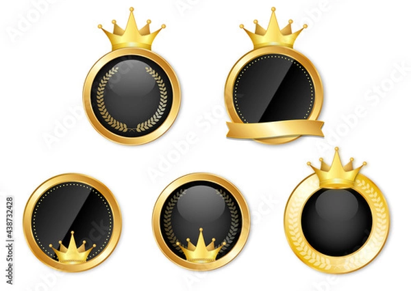 Obraz 冠　王冠　メダル　黒　金