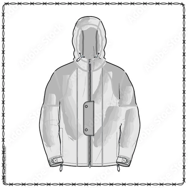 Obraz Editable fashion garment flat sketch for creating new designs mockup
