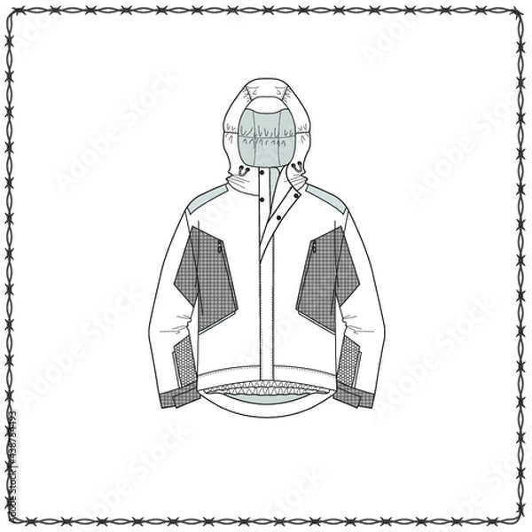 Obraz Editable fashion garment flat sketch for creating new designs mockup