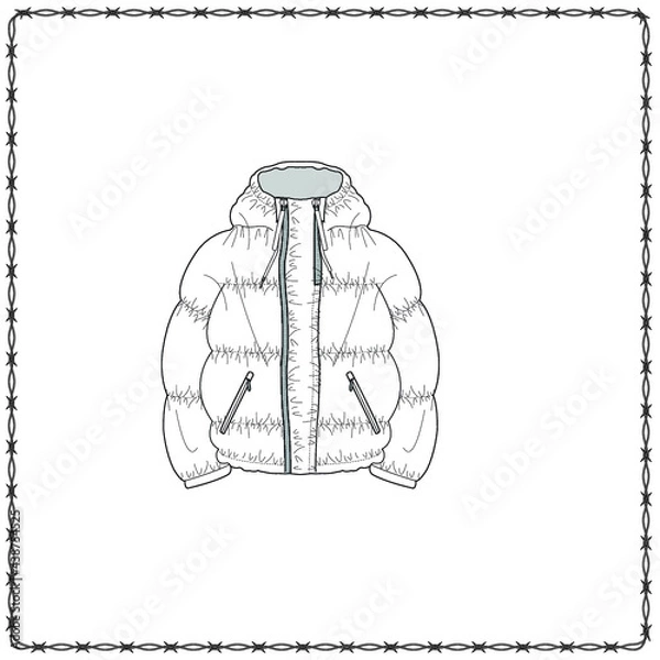 Obraz Editable fashion garment flat sketch for creating new designs mockup