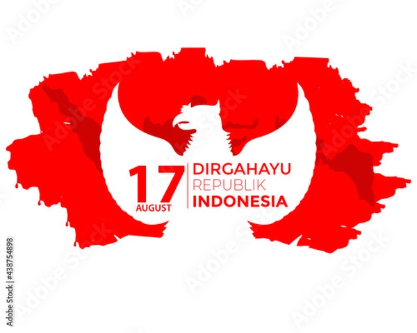 Obraz Indonesia Independence Day Garuda Map Brush Vector