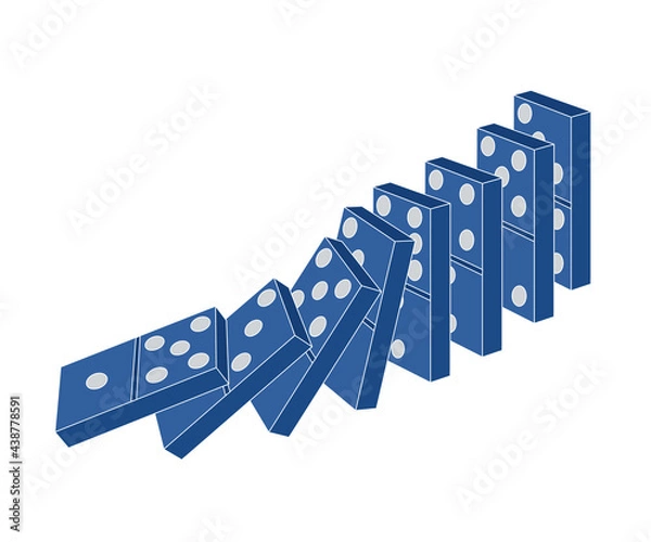 Fototapeta Domino bones on a white background. Symbol. Vector illustration.