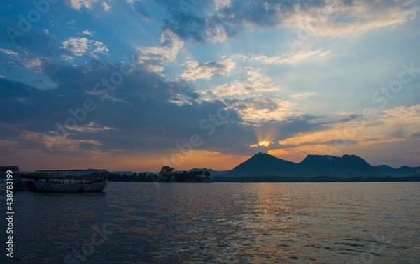 Obraz sunset over the lake