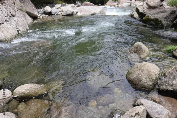 Obraz 日本の山奥にある川を撮影