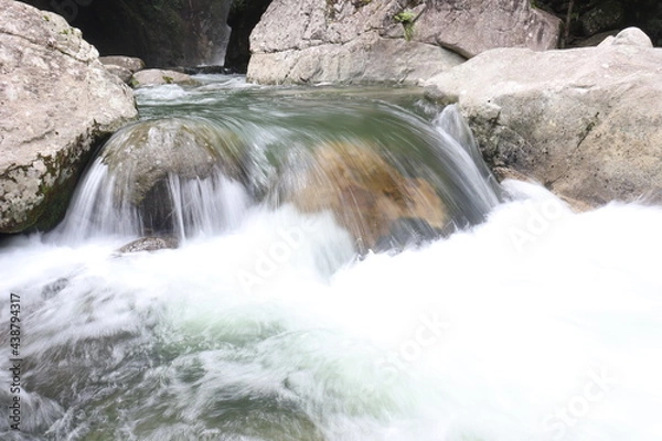 Obraz 日本の山奥にある川を撮影