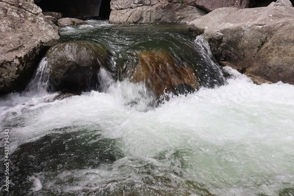 Obraz 日本の山奥にある川を撮影