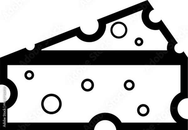 Fototapeta cheese icon vector. cheese filled outline style design