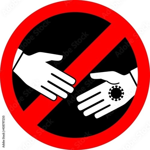 Fototapeta Handshake ban icon isolated. Stop Handshake sign. Handshake forbidden sign. No Handshake