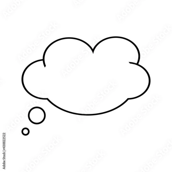 Obraz Think speech bubble blank icon vector on white background