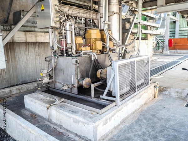 Fototapeta Lube oil system for apply industrial zone in Combined-Cycle Co-Generation Power Plant with closed up