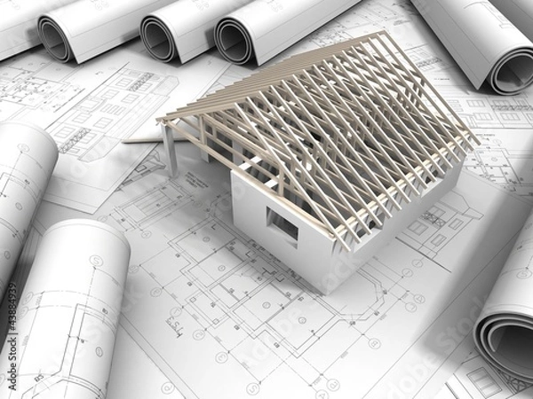 Obraz 3D plan drawing
