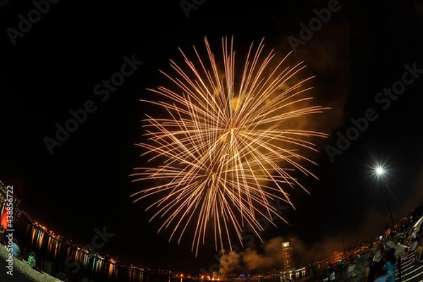 Obraz fireworks over the river