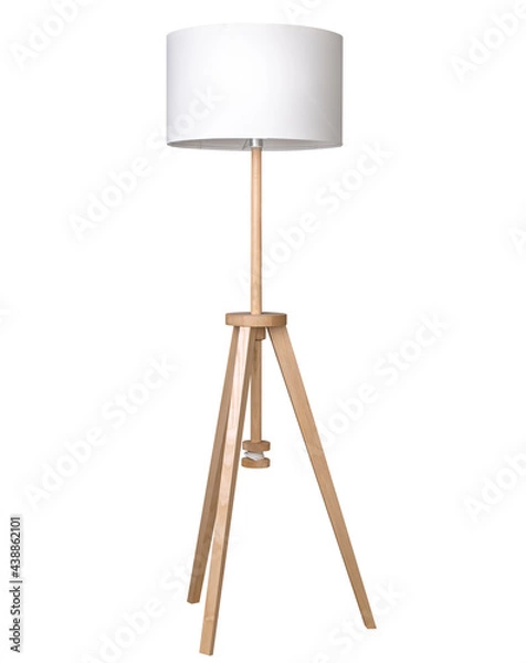 Obraz Wooden floor lamp