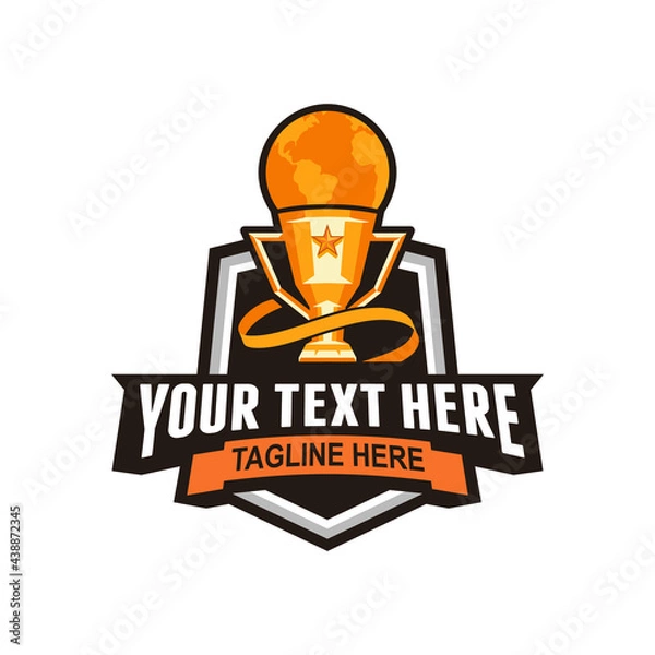 Obraz trophy vector mascot logo design with modern illustration concept style for badge, emblem and tshirt printing. trophy badge illustration for sport team.