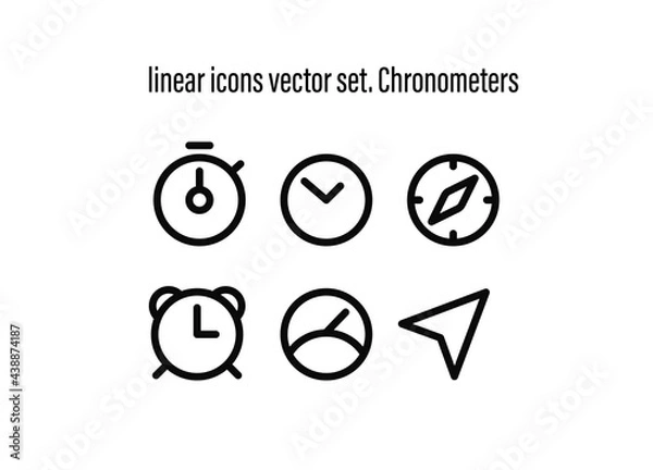 Fototapeta Entertainment linear icons vector set. Chronometers