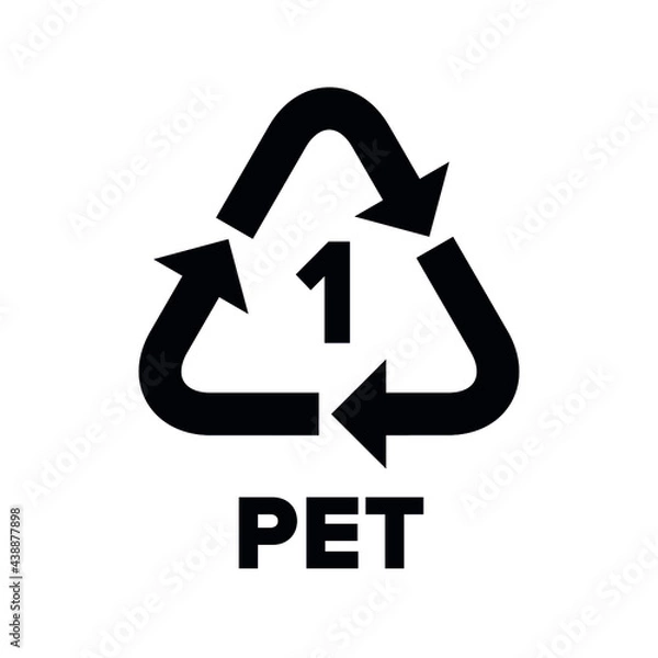 Obraz Plastic recycling code applied to packaging (PET, PETE). Vector sign.