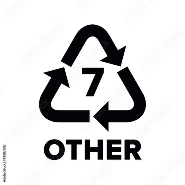Fototapeta Plastic recycling code applied to packaging (O, OTHER). Vector sign.