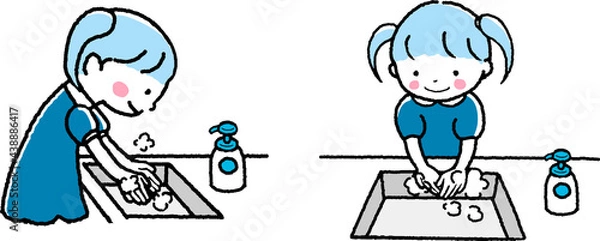 Obraz 子どもが手を洗う