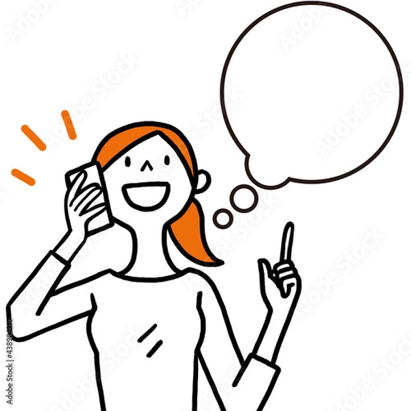 Obraz カタログから選んだ商品を電話注文する女性